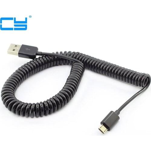 8ft 2.5 m retratil usb micro usb cabo enrolado cabel usb para micro usb primavera cabo de dados de carga carregador cabo de cabo