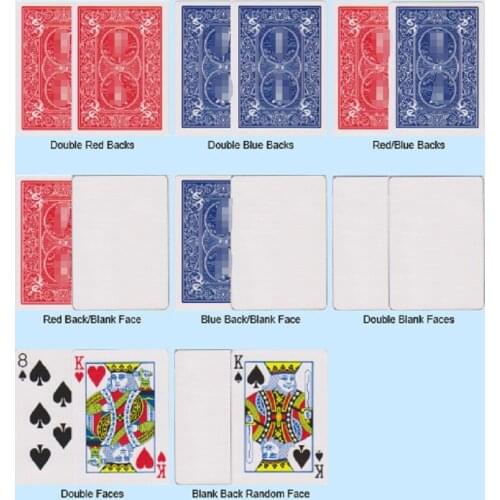 8 Pcs Magic Cards Special Gaff Cards Magic Tricks Red/Blue, Double Face/Back/Blank, Face/Blank For Magician Props