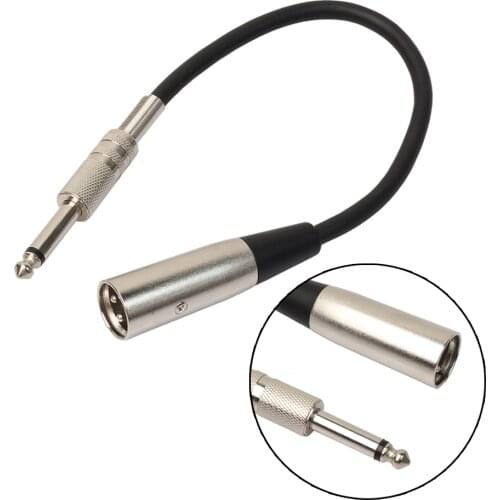3P XLR Male Jack to 1/4" 6.35mm Female Plug Stereo Microphone Adapter Silve