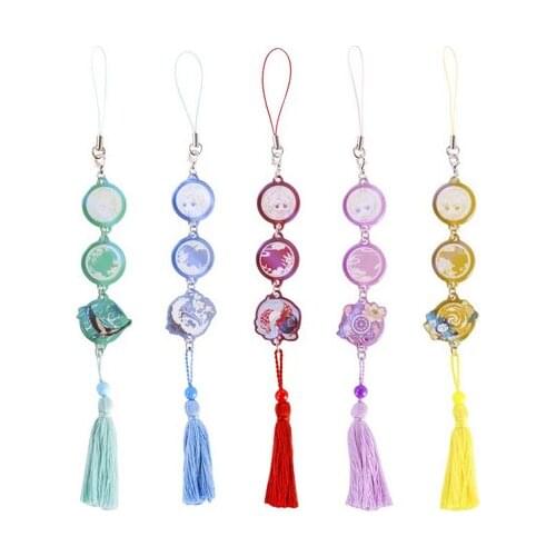 Anime Grandmaster of Demonic Cultivation MDZS Wei Wuxian Lan Wangji Acrylic Laser Tassel Keychain Bag Pendant Keyring Cosplay