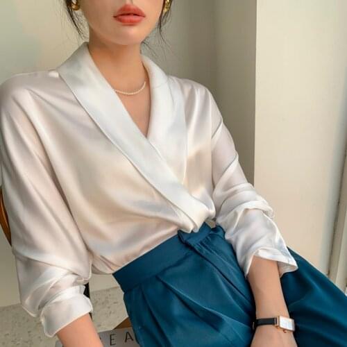 CBAFU Satin Blouses