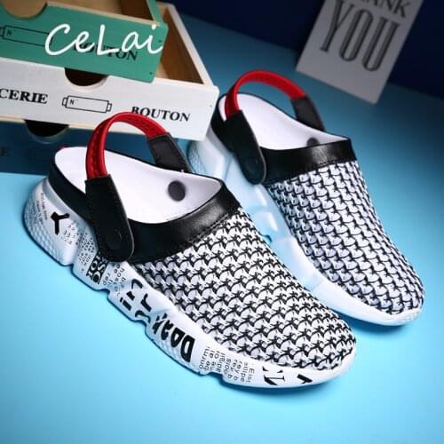 CeLai Summer Men Beach Shoes 39-46 Breathable Light Weight Male Casual Shoes Outdoor Flats Water Shoes Sandalias Hombre A-032