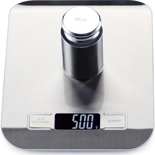 Digital Multi-function Food Kitchen Scale,Stainless Steel,11lb 5kg Stainless Steel Platform with LCD Display (Silver)