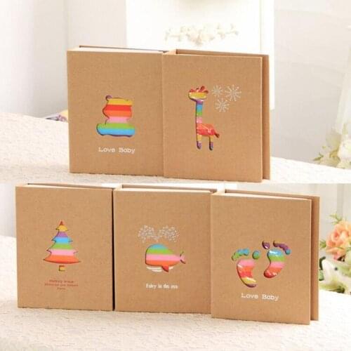 100 Pages Soft Colorful Animal Family Baby Photo Storage Holder Album Decor Wedding Memory Party Gifts Random Style