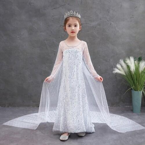Girls Childrens Wear shining Girls Dress Long sleeve dress cosplay Princess Sequins dresses for girls 3-10 years old
