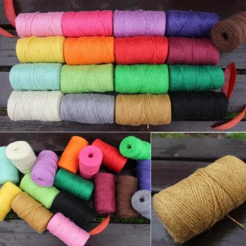 50/100m Jute Twine Natural Burlap Cord Hemp Rope DIY Craft Twisted Cords Gift Packaging Ropes Party Wedding Decoration