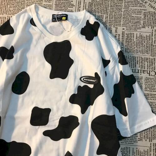 Short-sleeved t-shirt personality camouflage printing men women high street loose half-sleeved shirt summer pajamas style tshirt