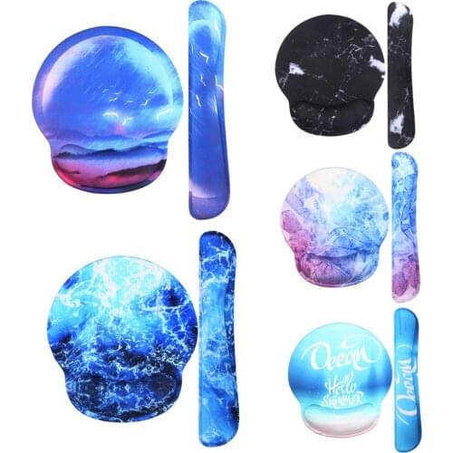 Mouse Pad Wrist Rest Support and Keyboard Wrist Rest Pad Set for Laptop Computer Mac,Ergonomic Mousepad for Typist Office Gaming