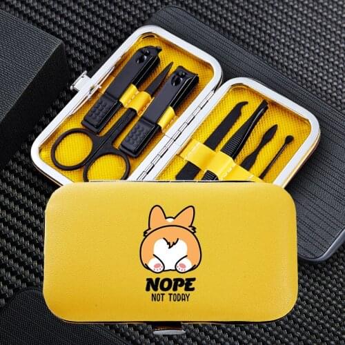 Cartoon Animal Portable Manicure Nail Clipper Sets Family 7pcs Travel Stainless Steel Trimmer Clippers Cutter Scissors Tools