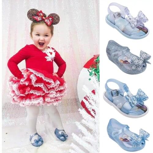 2020 Mini Melissa Ultragirl + Snow Princess Girl Jelly Shoes Sandals Melissa Sandals Kids Non-slip Summer Girl Toddler Shoes