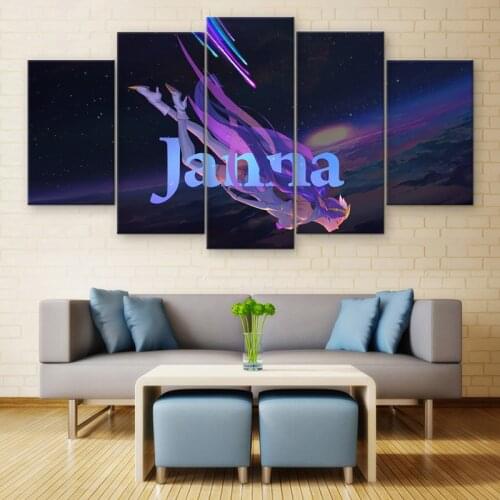 Wall Art Picture Home Decoration Living Room 5 Pieces Modern Decorative Game Star Guardian Janna Painting Canvas