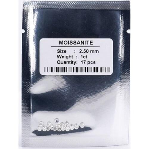 2.5mm Loose Beads moissanite FG Color Round cut for jewelry making Total 1.0 carat about 17pcs Test Positive