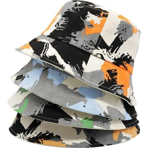 2021 Graffiti Bucket Hat Summer Women Fisherman Hat Men Bob Boys Hip Hop Fishing Caps Sun Hat Cotton