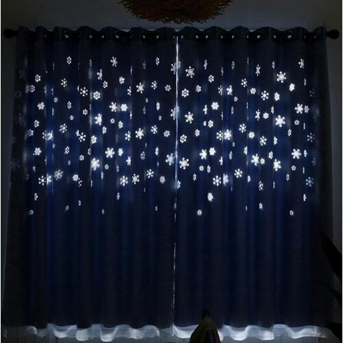 Hollow Snowflake Tulle Window Curtain Drape Block Light Blinds Living Room Decor curtain home decoration tulle on window curtain