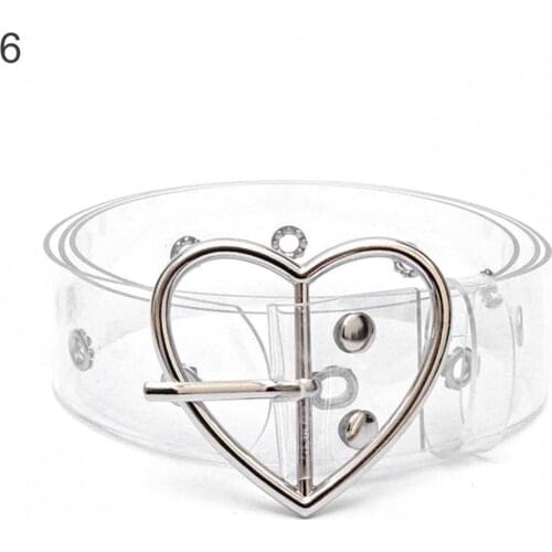 Waistband Transparent Unfading Women Adjustable Square Circle Shaped Buckle Belts for School Wholesale