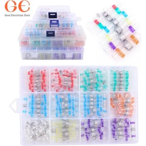 500/300/100/50PCS Solder Seal Wire Connectors -Heat Shrink Butt Connector Butt Splice Electrical Waterproof Insulated Terminals