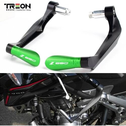 Motorcycle Universal Accessories Handlebar Grips Guard Brake Clutch Levers Guard Protector For KAWASAKI Z650 Z 650 With Logo