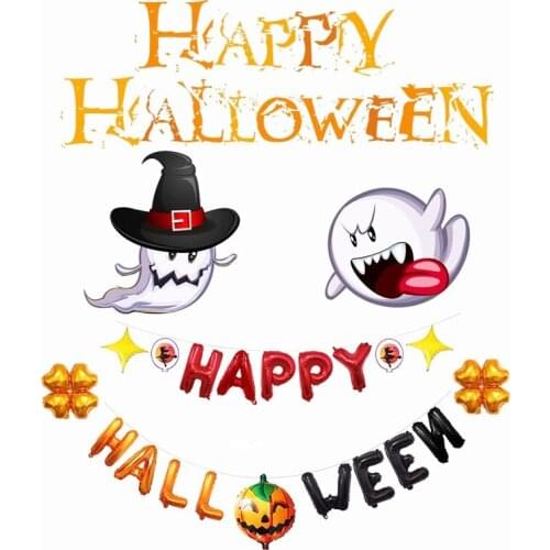 Happyhalloween Pumpkin Four Ye Cao Halloween Party Decoration 16 Inch Halloween Letter Aluminum Film Balloon