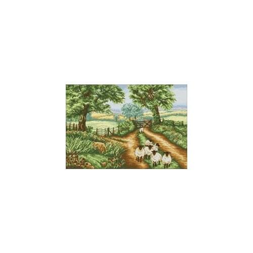 Anchor PCE948 Hillside Sheep Needlework,For Embroidery,DIY 14CT Unprinted Arts Cross stitch kits Set Cross-Stitching Home Decor