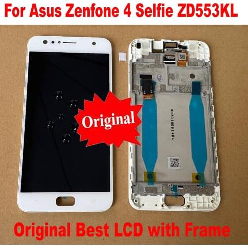 Original Best Working Sensor LCD Display Touch Screen Digitizer Assembly with Frame For Asus Zenfone 4 Selfie ZD553KL X00LD