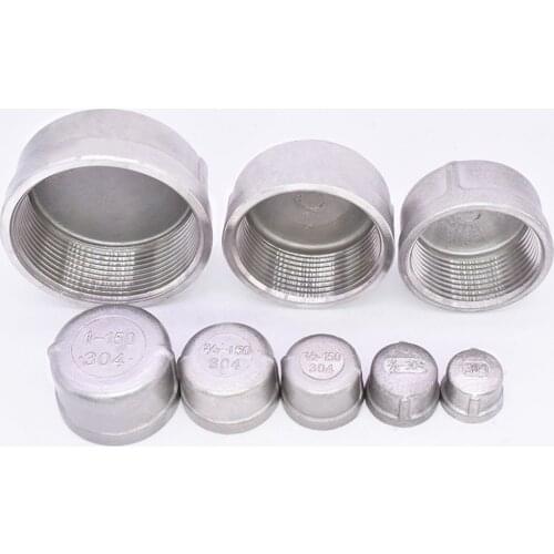 1/8" 1/4" 3/8" 1/2" 3/4" 1" BSP Female Round End Cap 304 Stainless Steel Pipe Fitting Water Gas Oil