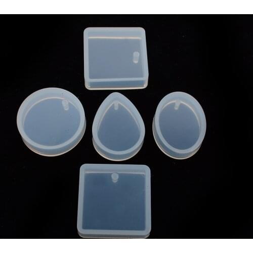 1pc/5pcs Silicone Diy Pendant Mold Making Jewelry Pendant Resin Casting Mould Craft Round, Suqare, Oval, Waterdrop, Rectangle
