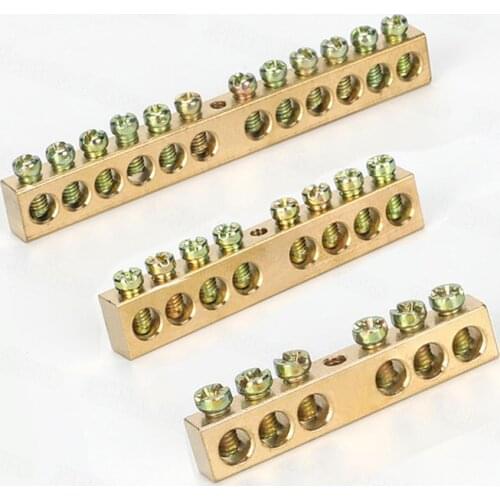 1Pcs 6*9/8*12 series Distribution box rail type connection copper bar copper terminal strip wiring block flame retardant plastic