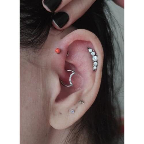 1PC Moon Septum Piercing Nose Ring 16G Crescent Zircon Hoop Hinged Segment Ear Cartilage Tragus Helix Sung Piercing Clicker