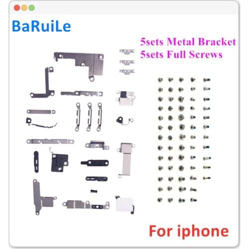 BaRuiLe 10sets for iPhone 6 6S 7 8 Plus Full Set Small Metal Internal Bracket Shield Plate Kit Full Screw Set with Bottom Screws
