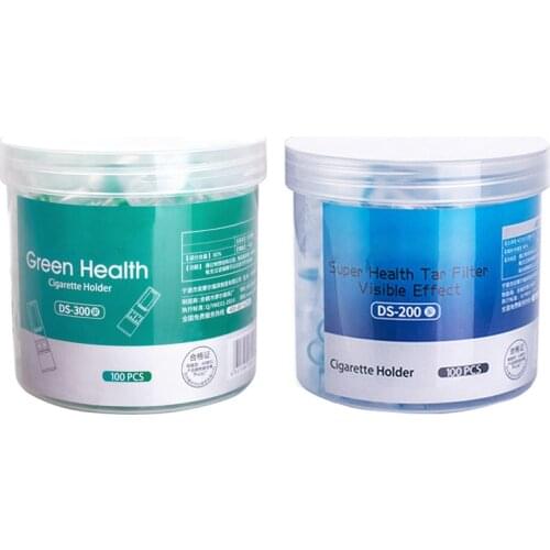 100Pcs Disposable Tobacco Cigarette Filter Smoking Reduce Tar Filtration Cleaning Holder RERI889