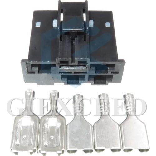 2 Sets 5 Pin 6.3mm Automotive Plug Electrical Female Sockets