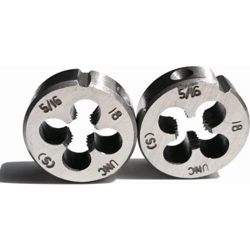 Free shipping 2PCS 9sicr made American standard 5/16"-18/20/24/27/28/32/36/40TP manual dies for hand threading metal workpieces