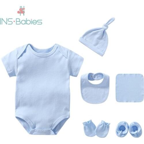 2020 Newborn baby clothes cotton bodysuit for baby boys and girls Baby Girl Clothes Summer Newborn Twins Clothing Combination