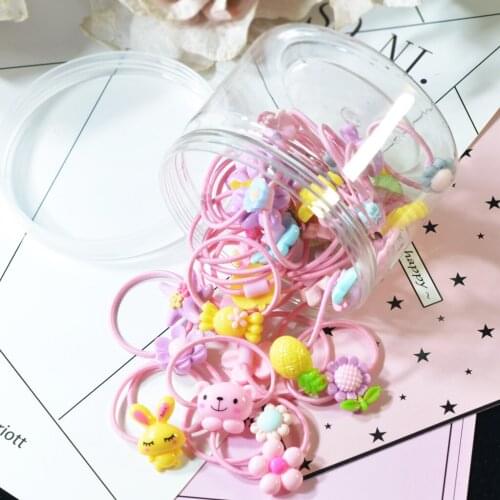 30Pcs Mix Color Styles Hair Elastic Rubber Bands Ropes Ponytail Holder