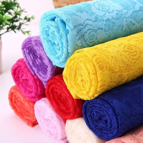 5m x1.5m Embroidered Rose Lace fabric handmade diy wedding dress recepition table cloth decorative accessories 12 colors