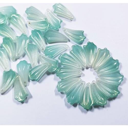 50 PCS 10*20mm Fashion Style Glass Petal Pendant Charm Glazed Fittings For Jewelry Making