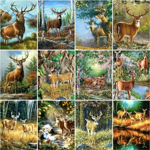 LZAIQIZG 5D DIY Full Square/Round Diamond Painting Forest Jungle Deer Diamond Embroidery Sale Animal Handicraft Decor For Home