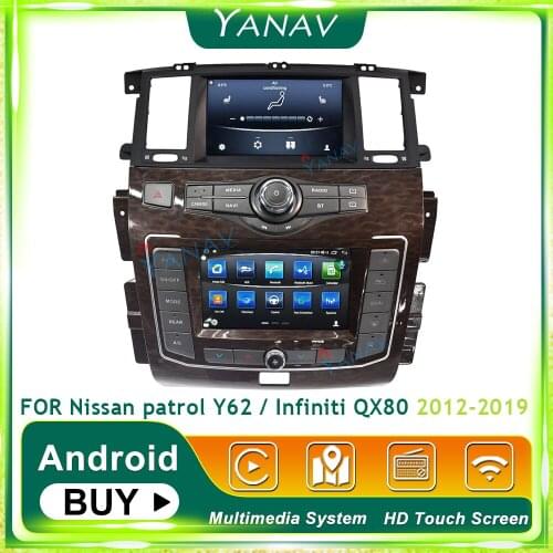 Dual screen car radio Android for-Nissan patrol Y62/infiniti QX80 2012-2019 car stereo receiver video multimedia system player