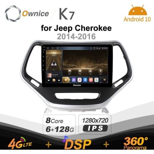 K7 Ownice 6G+128G Android 10.0 Car Radio For Jeep Cherokee 5 KL 2014 - 2018 Multimedia Audio 4G LTE GPS Navi 360 BT 5.0 Carplay