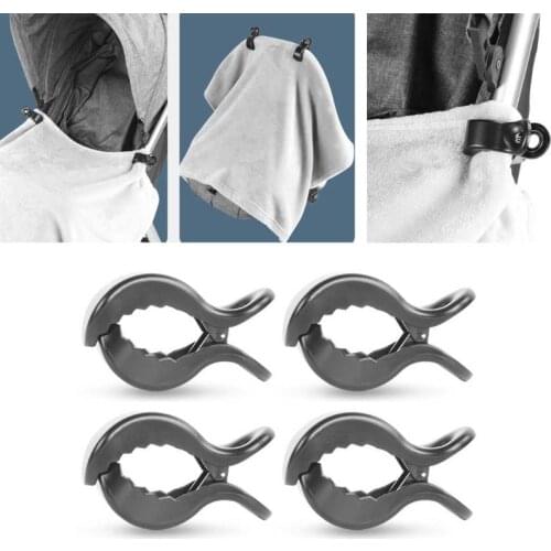 4 Pack Car Seat Cover Clips Nursing Cover, Pram Toy Holder, Blanket Clamp - Best Baby Shower Registry Gift Buggy Accessory