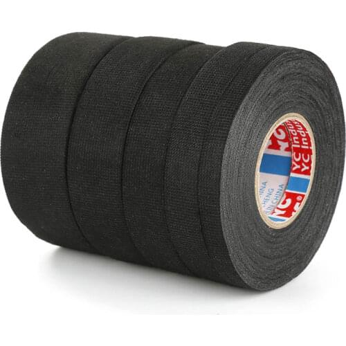 15m 30mm 25mm 19mm 15mm 9mm Black Velvet Wiring Bundle Flame Retardant Electrical Tape Adhesive Cloth Fabric Wiring Loom Harness