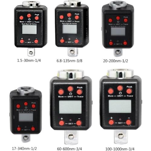 ANENG Digital High Torque Wrench 1.5-1000nm Adapter 1/4 3/8 1/2 3/4 Drive Microtorque