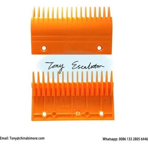 S655B6 Escalator ABS Comb Plastic L155mm W92mm Hole Space 107mm CENTER 17Teeth Orange Plastic