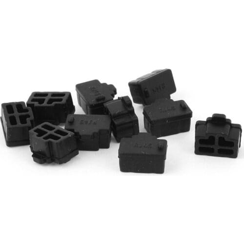 Ethernet Hub Port RJ45 Anti Dust Cover Cap Protector Plug 10Pcs Black