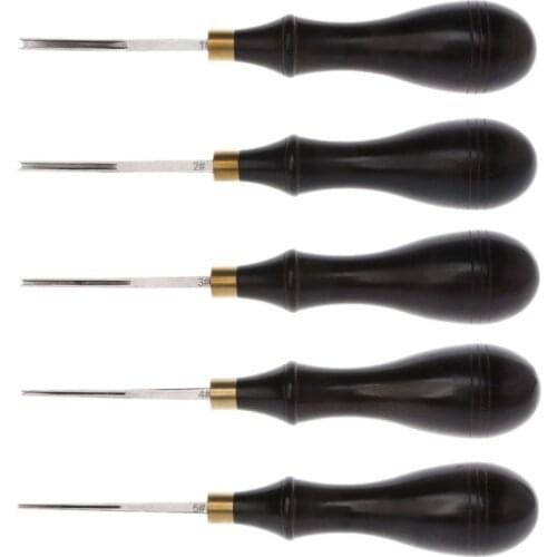 Leather Edge Creaser Steel Blade Ebony Blackwood Shallow Groove Craft Mark Tool