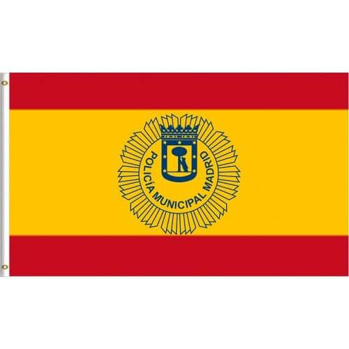 Spanish flag of police in Madrid