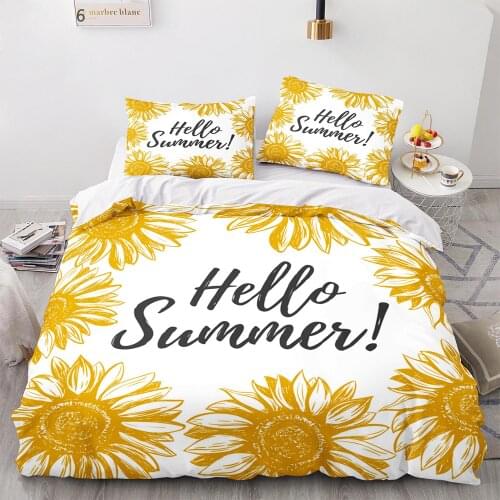 Sunflower Bedding Set Single Twin Full Queen King Size Sunflower Bed Set Flower Childrens Kid Bedroom Duvetcover Sets 009