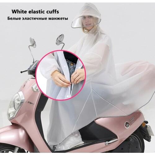 Creative Fashion Green Belt Sleeves Double Cap Caves Electric Car Poncho Bicycle Riding Night Reflective Men and Women Raincoat