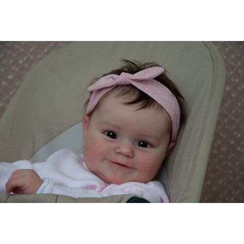 NPK 50CM Maddie Reborn Baby Doll Newborn Girl Baby Lifelike Real Soft Touch with Hand-Rooted Hair High Quality Handmade Art Doll