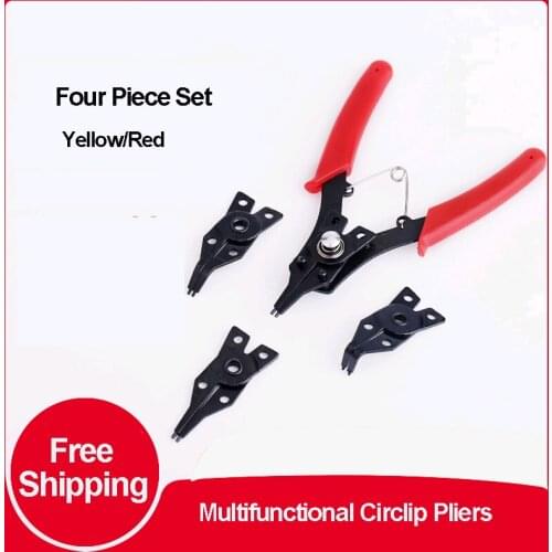 Multifunctional Circlip Pliers Retaining Ring Pliers Inner Card Outer Card Dual-purpose Four-in-one Ring Pliers Set